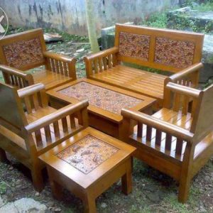 set kursi tamu minimalis Gelung jati